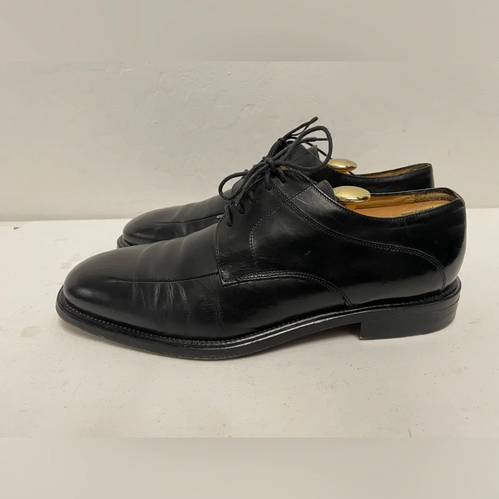 JOHNSTON & MURPHY Made in Italy‎ Bicycle Toe Oxford Shoe in Black Size 10 1/2 M
